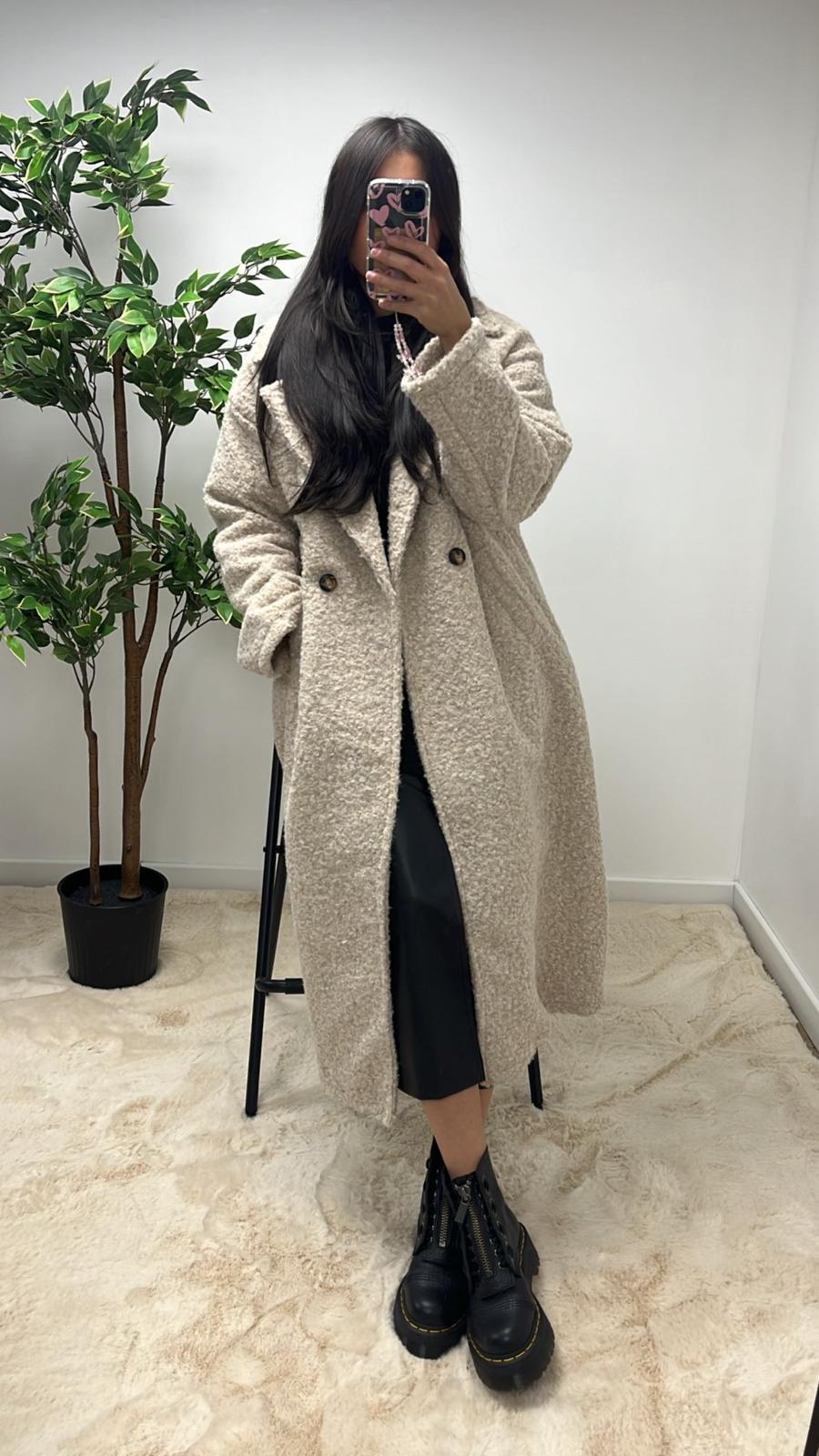 MANTEAU A LAINE BEIGE