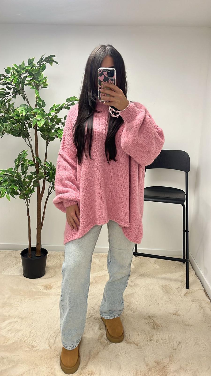 PULL EN COTON ROSE