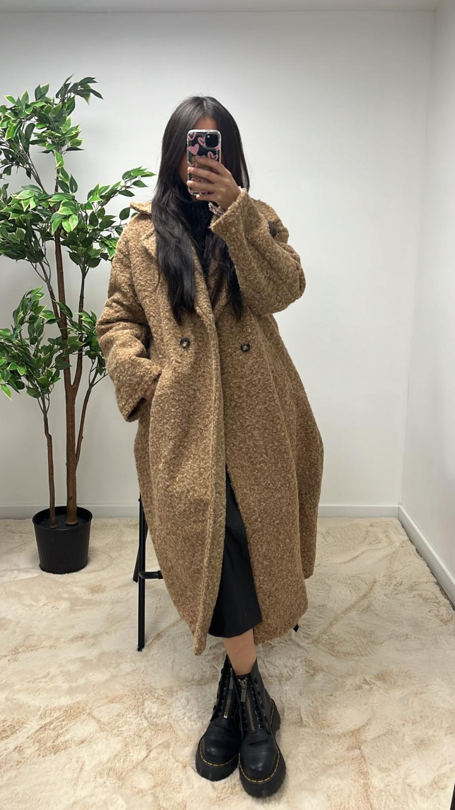 MANTEAU EN LAINE MARRON