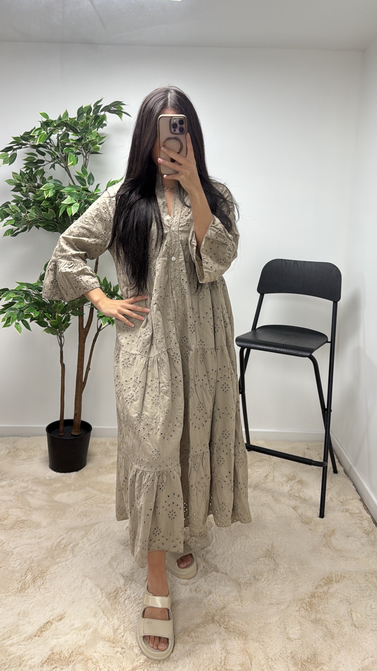 Robe bohème taupe