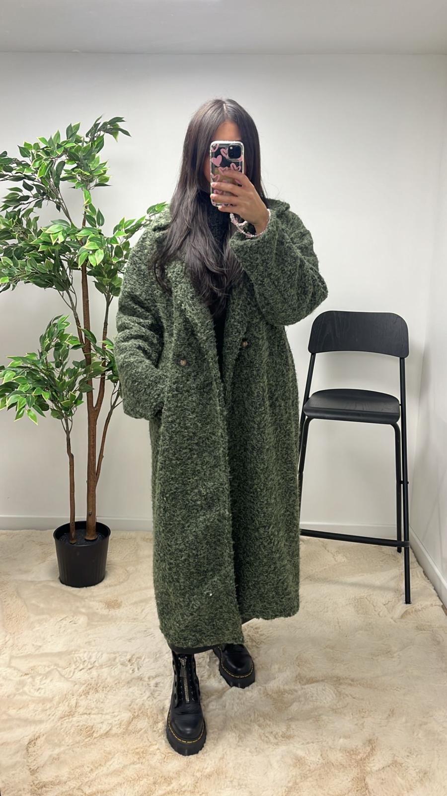 MANTEAU LAINE VERT