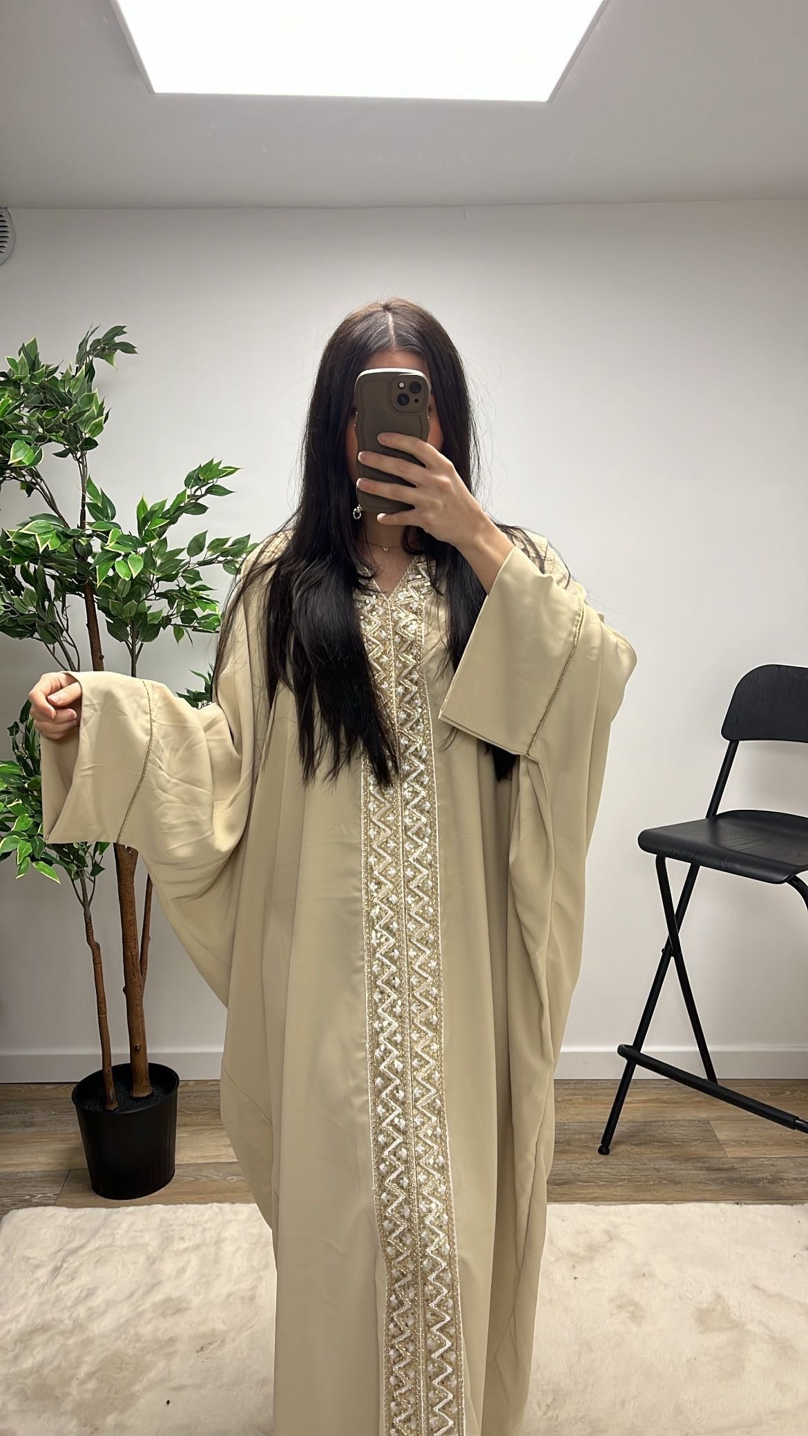 ABAYA STRASS BEIGE